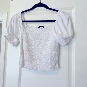 Puffy short sleeve shirt with ruching from J. Crew. Worn multiple times.